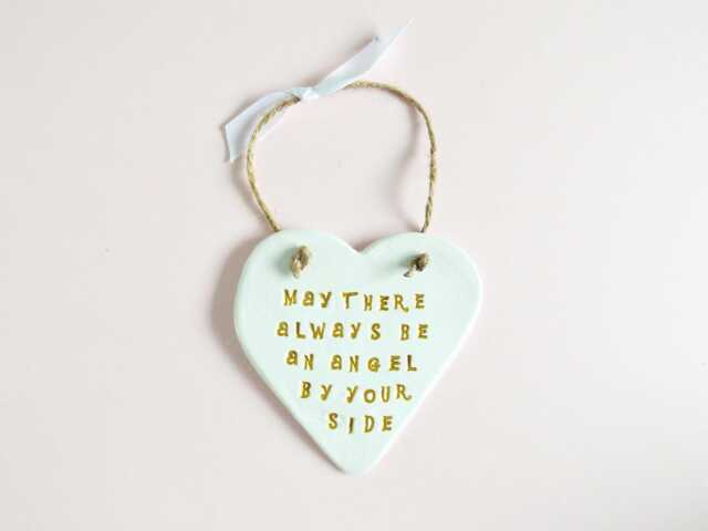 Guardian Angel Heart Ornament Blessing Meaningful Plaque Thoughtful Bless Friends Family Children Gift - image 1