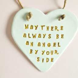 Guardian Angel Heart Ornament Blessing Meaningful Plaque Thoughtful Bless Friends Family Children Gift - thumbnail 2