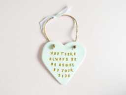 Guardian Angel Heart Ornament Blessing Meaningful Plaque Thoughtful Bless Friends Family Children Gift - thumbnail 1