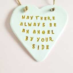 Guardian Angel Heart Ornament Blessing Meaningful Plaque Thoughtful Bless Friends Family Children Gift - thumbnail 3