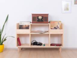 Record Storage, Unit Handmade From Solid Pinewood - Vinylplate