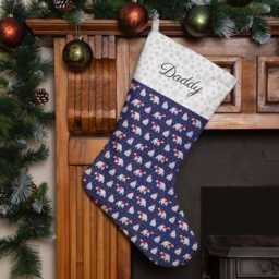 Personalised Christmas Stocking - Navy Polar Bear Design - Large - thumbnail 2