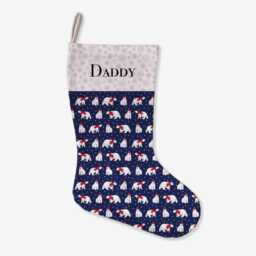 Personalised Christmas Stocking - Navy Polar Bear Design - Large - thumbnail 3