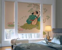 Lady Playing The Lute Photo Printed Custom Made Window - Ethnic-172 Roller Blind - thumbnail 1