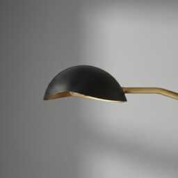 Mid Century Sputnik Chandelier, Brass & Black Orb Light Ceiling Fixture - thumbnail 3