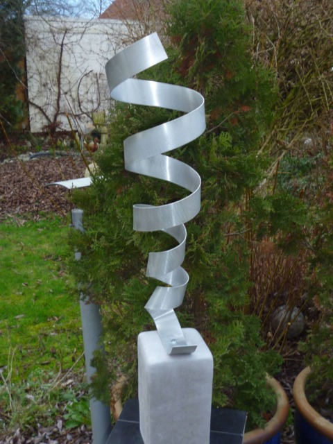 "Large Modern Abstract Aluminum Metal Sculpture Artist Unique ""Tornado" - image 1