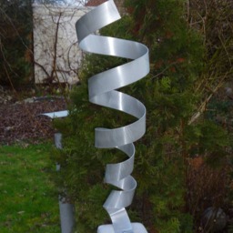 "Large Modern Abstract Aluminum Metal Sculpture Artist Unique ""Tornado" - thumbnail 2