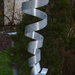 "Large Modern Abstract Aluminum Metal Sculpture Artist Unique ""Tornado" - thumbnail 4