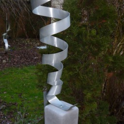 "Large Modern Abstract Aluminum Metal Sculpture Artist Unique ""Tornado" - thumbnail 3
