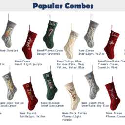 Knit Christmas Stocking - Custom Embroidery - Traditional Holiday Mantel Decor - thumbnail 2