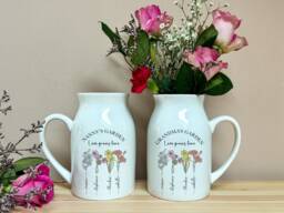 Personalised Grandma's Garden Flower Vase, Mothers Day Gift For Grandma Mom Nana, Vase Gifts Mom, Custom Kids Name Flowers - thumbnail 1