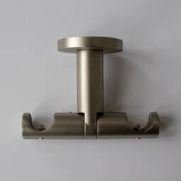Antique Silver/Black Double Curtain Pole Bracket - Modern Ceiling Mount Brackets ??19mm - 0.75Inch Pack Of 1 - thumbnail 2