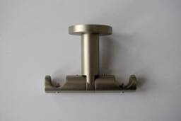 Antique Silver/Black Double Curtain Pole Bracket - Modern Ceiling Mount Brackets ??19mm - 0.75Inch Pack Of 1 - thumbnail 1