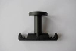 Antique Silver/Black Double Curtain Pole Bracket - Modern Ceiling Mount Brackets ??19mm - 0.75Inch Pack Of 1 - thumbnail 4