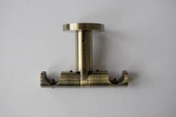 Antique Silver/Black Double Curtain Pole Bracket - Modern Ceiling Mount Brackets ??19mm - 0.75Inch Pack Of 1 - thumbnail 3
