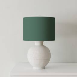 Velvet Lampshade - Teal With White Lining, Handmade Lampshades, Table Lamp Shade, Green - thumbnail 2