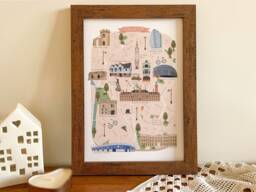 Leicester Map, Illustrated Map Of Leicester, Print, Art, Travel, Poster, University Gift - thumbnail 1
