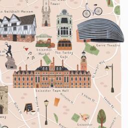 Leicester Map, Illustrated Map Of Leicester, Print, Art, Travel, Poster, University Gift - thumbnail 3