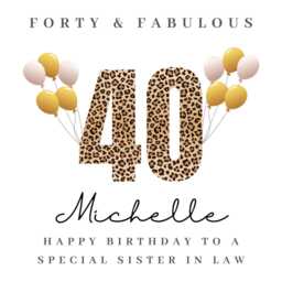 Personalised Sister in Law 40Th Birthday Candle Gift Card Gifts B - thumbnail 4