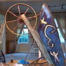 Recycled Metal Wall Sculpture Handcrafted Vintage Tool Art - thumbnail 3
