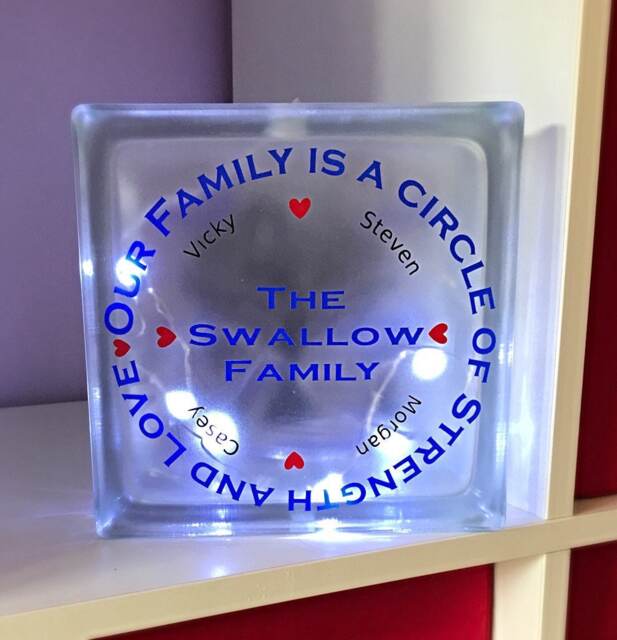 Family Circle Glass Light Block, Night Light, Mothers Day Gift, Up Family Decor - image 1