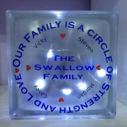 Family Circle Glass Light Block, Night Light, Mothers Day Gift, Up Family Decor - thumbnail 2