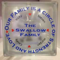 Family Circle Glass Light Block, Night Light, Mothers Day Gift, Up Family Decor - thumbnail 3