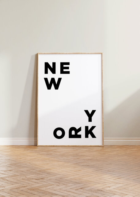 New York Travel Print, Minimalist Poster, Typography Usa Black White Art, Nyc Print Art - image 1