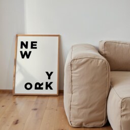 New York Travel Print, Minimalist Poster, Typography Usa Black White Art, Nyc Print Art - thumbnail 2