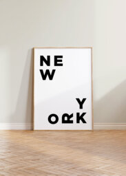 New York Travel Print, Minimalist Poster, Typography Usa Black White Art, Nyc Print Art - thumbnail 1