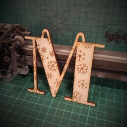 Christmas Tree Monogram Decorations Xmas Letters Personalised Personalized Wood Wooden Ribbon Gifts Engraved Family Unique Snowflake Laser - thumbnail 3