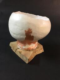 Wabi-Sabi Hand-Built Clay Pot With Copper Leaf, Handmade Ceramic Pottery Table Decor Interior Design