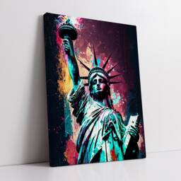 statue Of Liberty New York Usa Abstract America Modern Painting Wall Art, Framed Canvas Poster Print, Home/Office Room Decor, Gifts - thumbnail 2