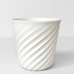 Swirl Porcelain Flowerpot - Modern Rotational Planter - thumbnail 2