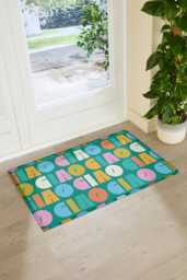 Elizabeth Olwen Ciao Pattern Indoor Outdoor Doormat - Italian Welcome Entrance Rug Retro Home Decor Housewarming Gift 90x60cm