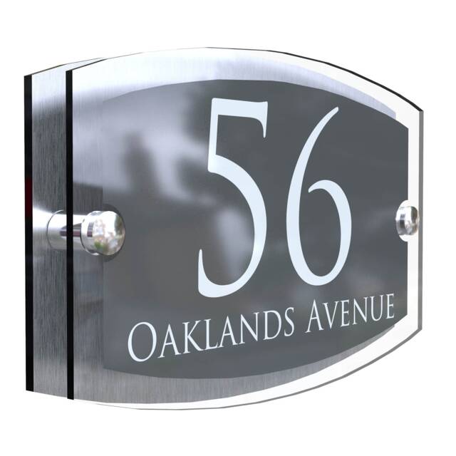 Dark Grey Wall Sign Acrylic & Aluminium House Signs Door Number - Esta5-28Wa-S-C - image 1