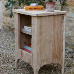Rustic Solid Oak Bed Side Table Commode - thumbnail 2