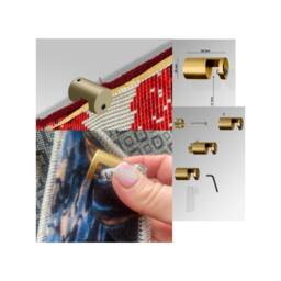 Gold Tapestry Hanger Kit, Minimalist Rug Display