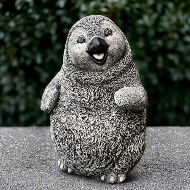 Large Penguin Statue Stone Figurine Cement Bird Sculpture Penguin Lover Gift Front Door Decoration Yard Art Handmade - image 1