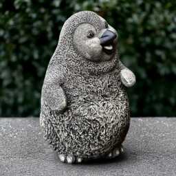 Large Penguin Statue Stone Figurine Cement Bird Sculpture Penguin Lover Gift Front Door Decoration Yard Art Handmade - thumbnail 2