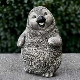 Large Penguin Statue Stone Figurine Cement Bird Sculpture Penguin Lover Gift Front Door Decoration Yard Art Handmade - thumbnail 1