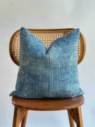 Indigo Neutral Tribal Hemp Hand Woven Natural Dye Color Lumbar Pillow Cover - thumbnail 1