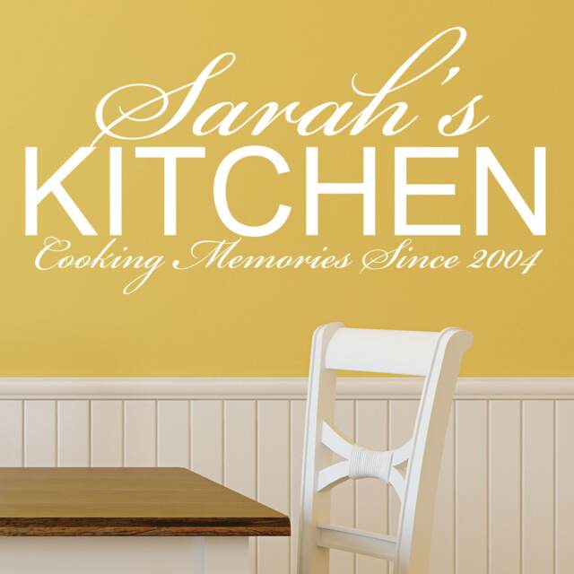 Personalised Kitchen Wall Sticker Cooking Memories Vinyl Decal Transfer Dining Room Cafe Name - image 1