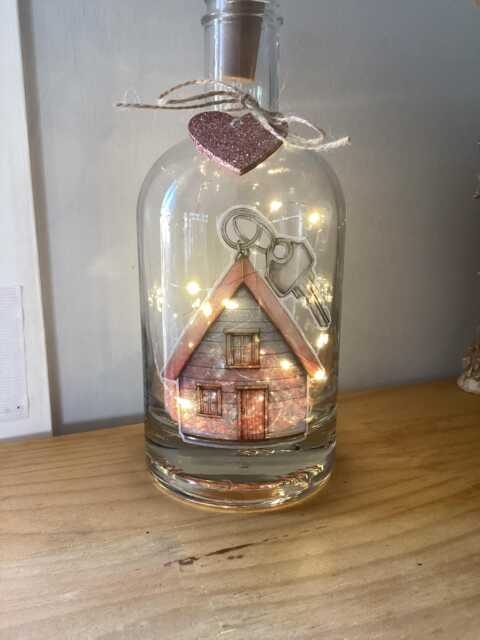 New Home Light Up Bottle, Bottle Lamp With Gift Messaging Service & Bag - image 1