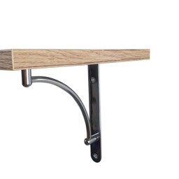 Deep Wall Shelf With Brackets, Old Oak Finish, Custom Length