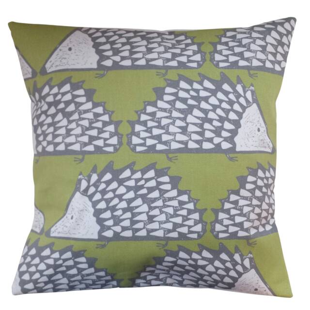 "Cushion Cover in Scion Spike The Hedgehog Kiwi Green 14"" 16"" 18"" 20"
