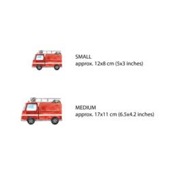 Watercolor Fire Truck Wall Stickers Vehicle Nursery Decor - thumbnail 3