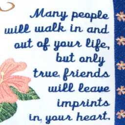 Embroidered Friends Pillow Sentimental Moving Away Gift - thumbnail 2