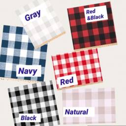 Buffalo Plaid Tie Up Window Valance, Farmhouse Burlap Kitchen Curtain - thumbnail 3