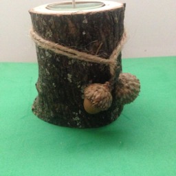 1 Pc. Birch Or Oak Holders, Tea Lights Scented Froser Fir Candles - thumbnail 3